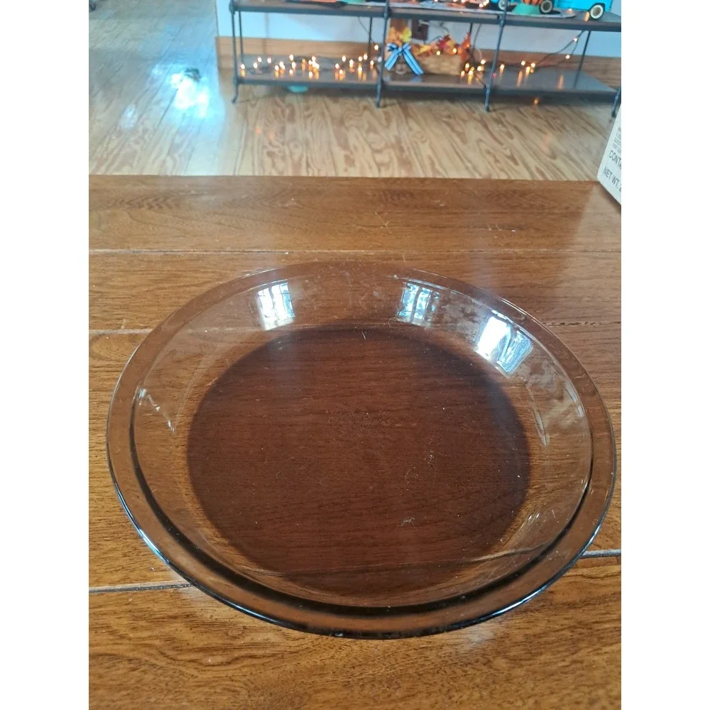 Pyrex Glass Pie Plate Amber Brown #209 Baking Dish 9 Inch
